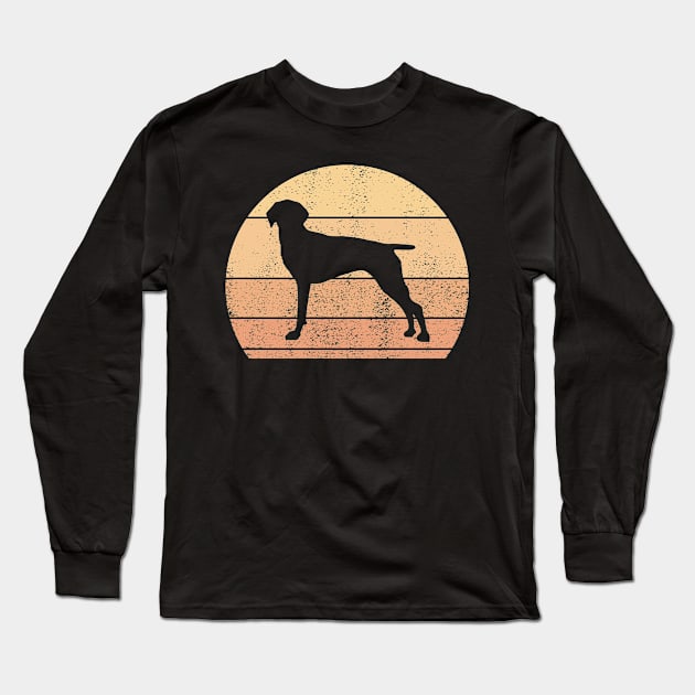 Retro Sunset Old Danish Pointer Long Sleeve T-Shirt by Shirtjaeger